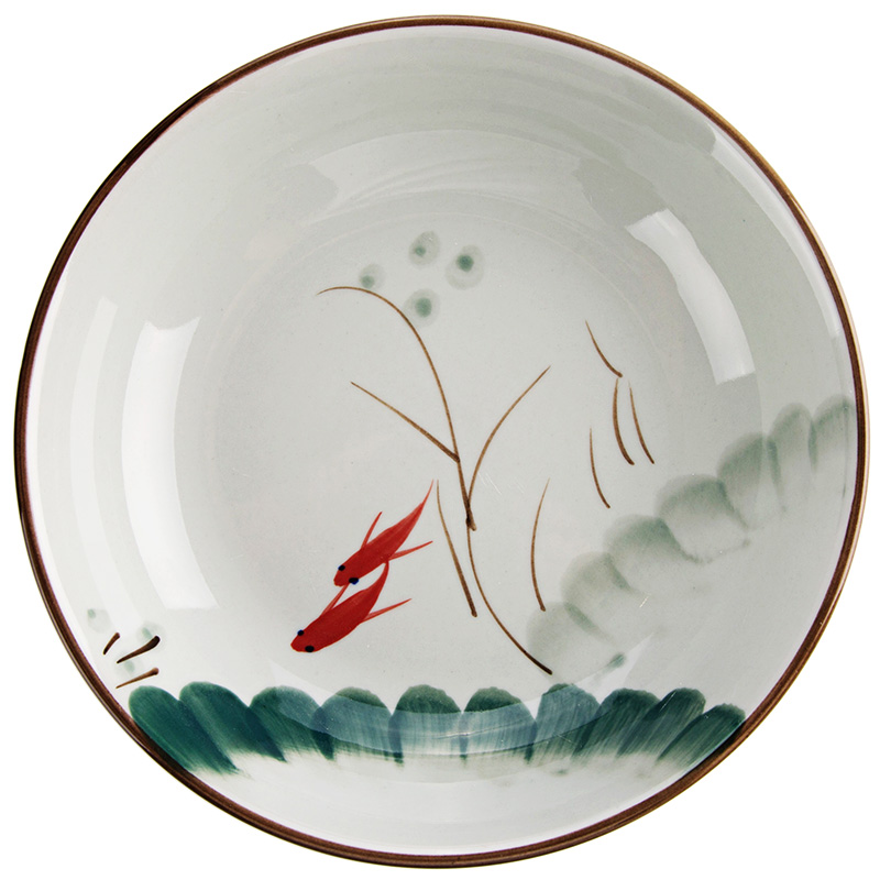 陶瓷手绘西餐盘早餐菜盘子 创意家用日式餐具圆形菜盘碟子陶瓷盘