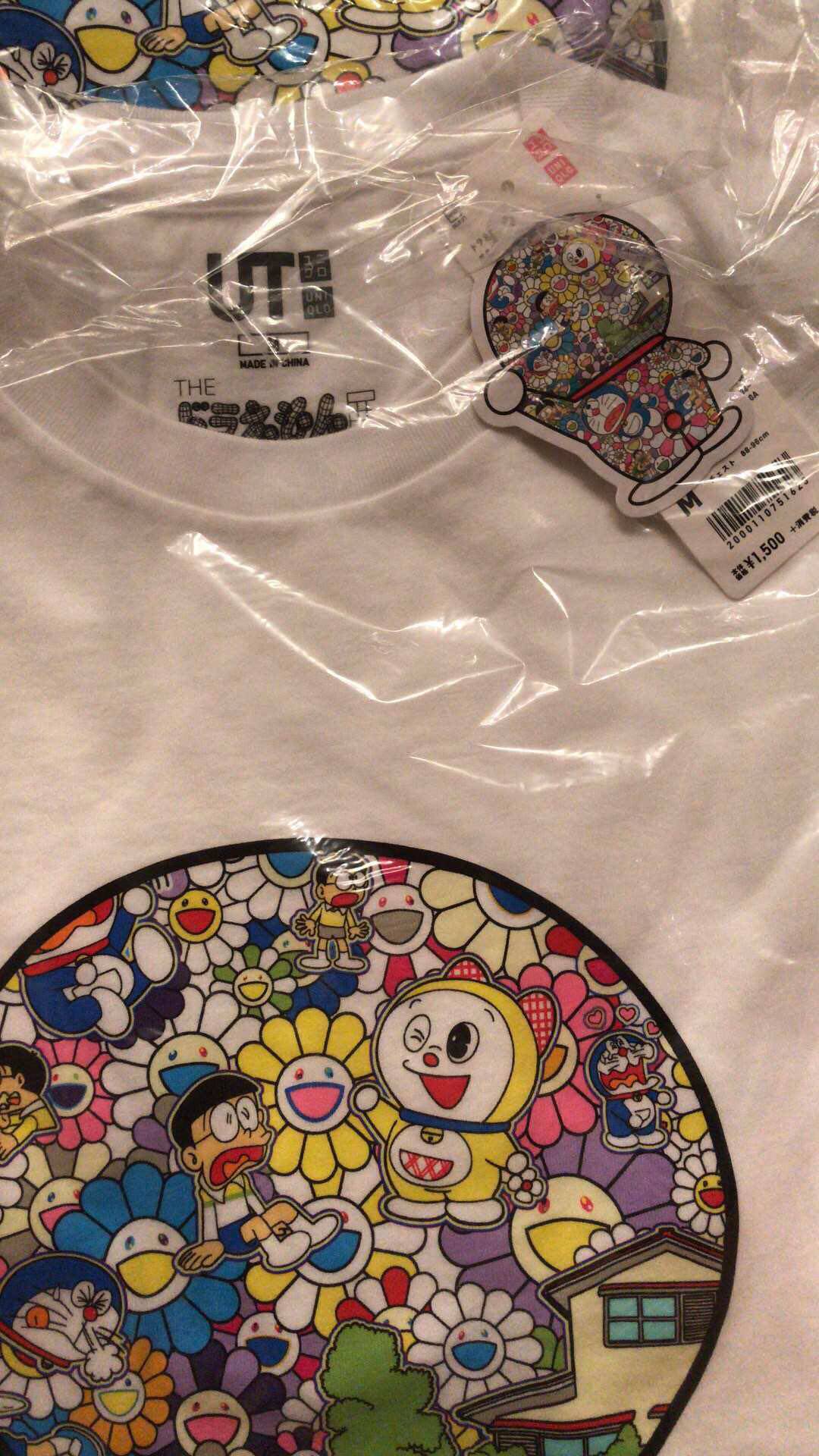 优衣库代购_日本优衣库村上隆哆啦a梦机器猫限量t恤代购白色太阳花