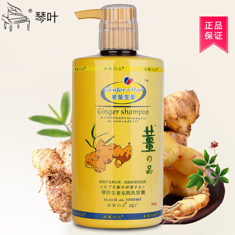 正品琴叶生姜洗发水1000ml 防掉发固发洗发露 控油去屑滋润洗头膏