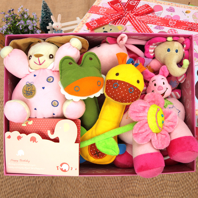 套装女礼物毛绒玩具宝宝初生儿满月礼盒宝宝礼物玩具礼盒礼物优惠券