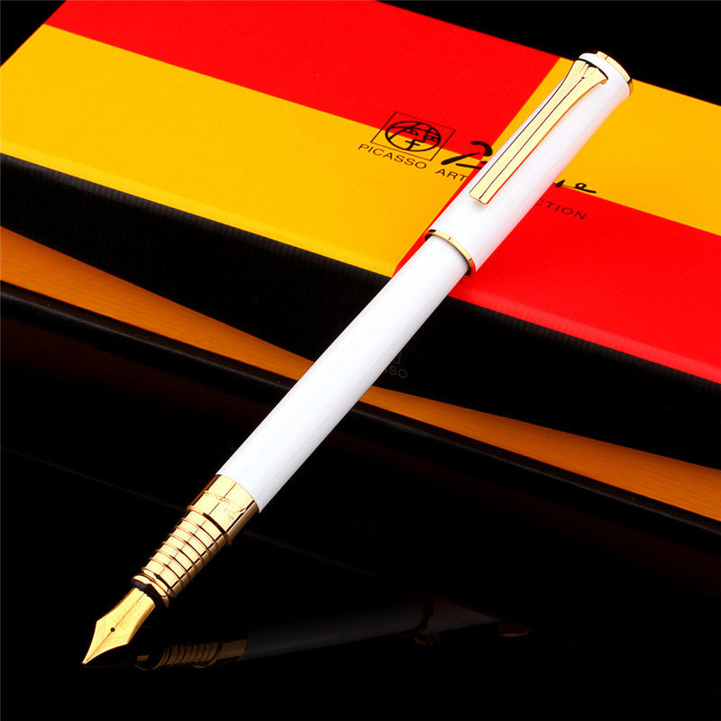 包邮 正品pimio/毕加索988黑白红色金夹钢笔男女礼品墨水笔_6折现价