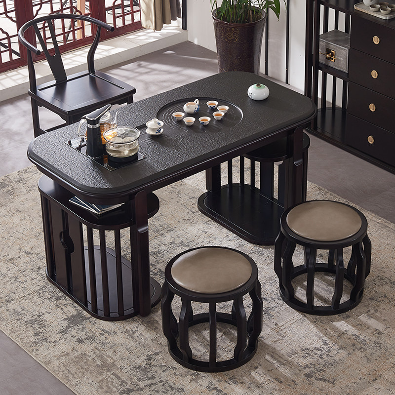 石茶桌椅组合实木小茶台新中式家具功夫茶几喝茶泡茶桌子家用优惠券