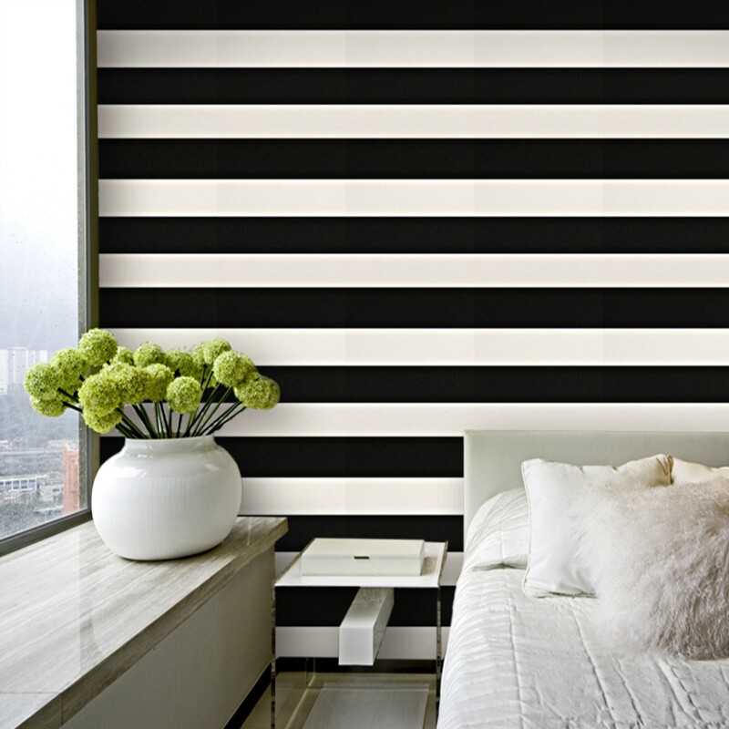 特价黑白条纹墙纸