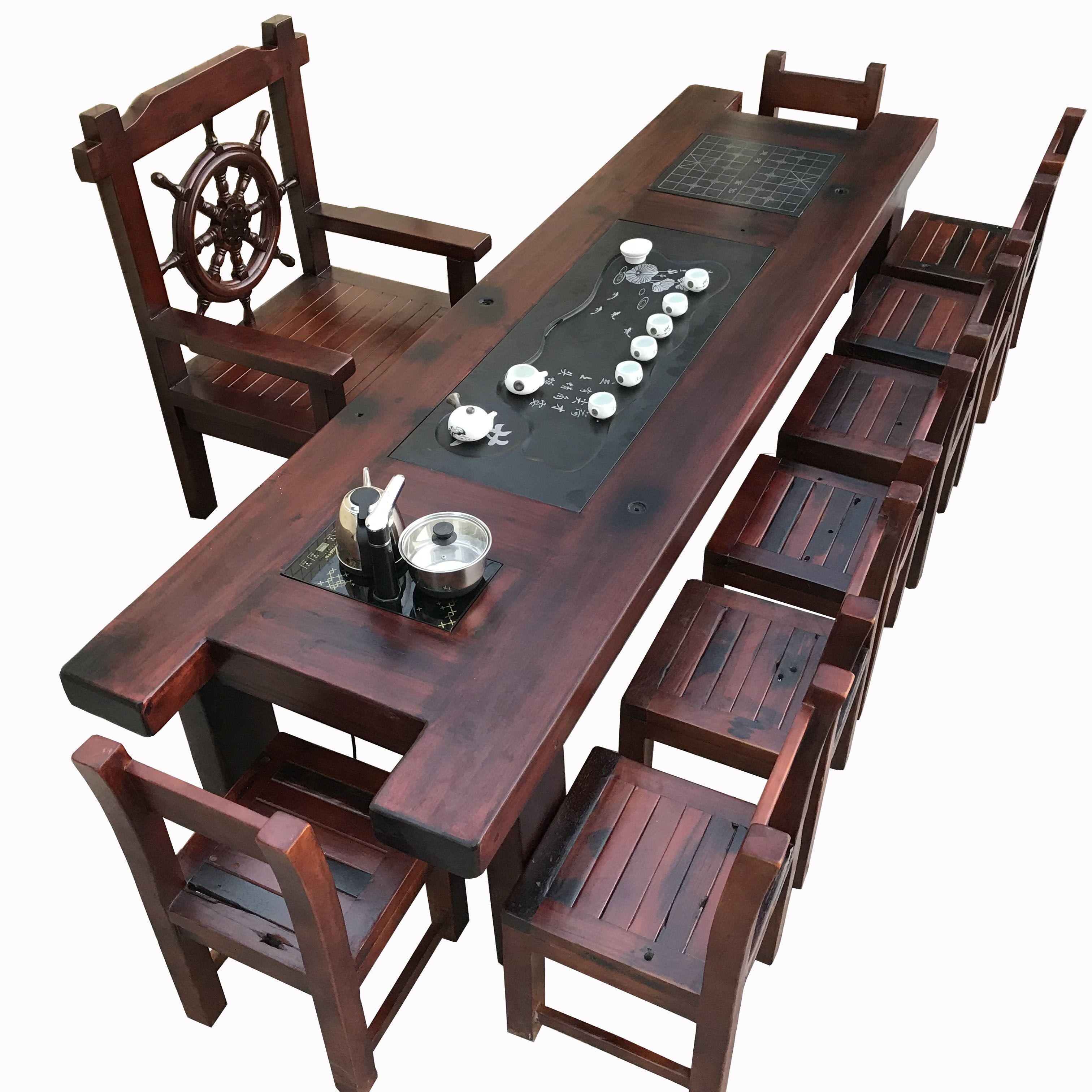 功夫茶几 实木_老船木茶桌椅组合简约家用小茶几功夫喝茶台茶艺桌新