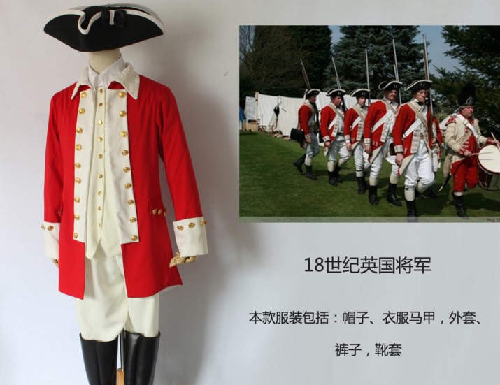 十八世纪英国将军服装出租欧洲中世纪宫廷男装 政客将军公爵服装