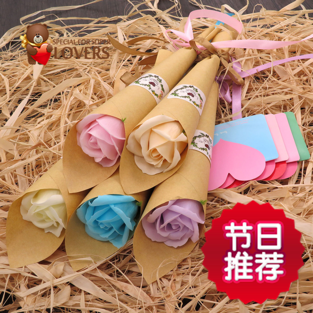 手工皂礼盒 创意_生日礼物女生友情闺蜜韩国创意玫瑰肥皂香皂花束礼盒