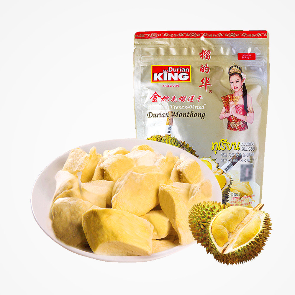 【直营】泰国进口 durianking榴的华金枕头榴莲干100g/袋零食