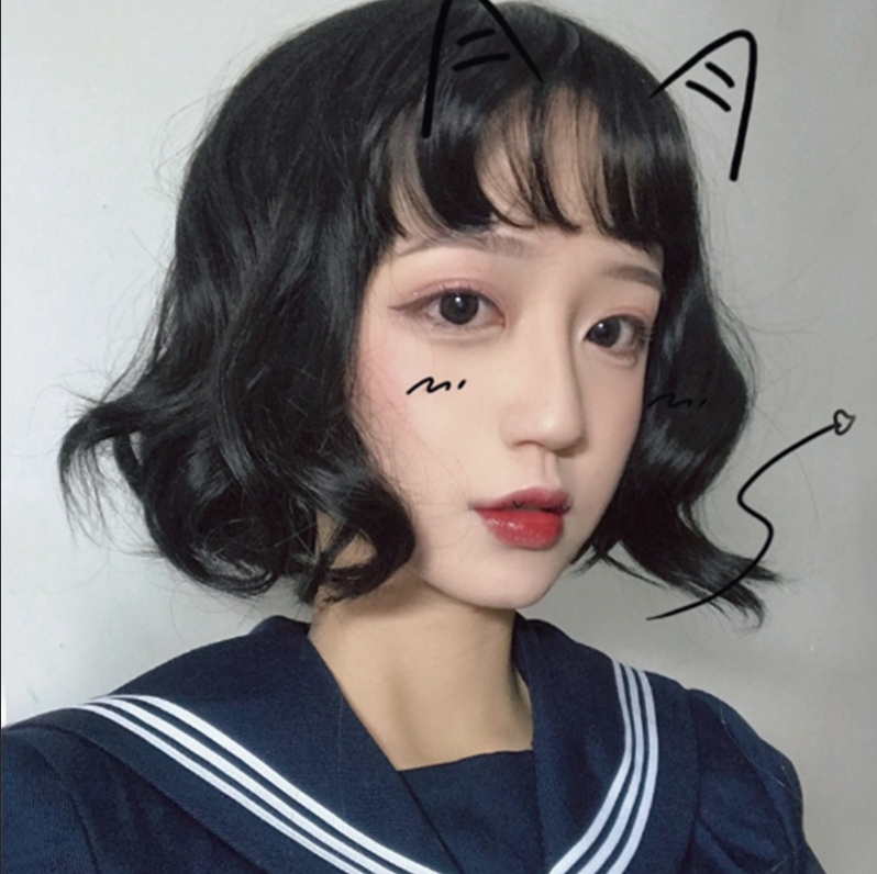 韩版短假发女自然逼真修脸短卷发空气刘海bobo头时尚可爱学生