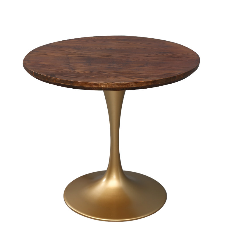 北欧现代简约实木餐桌圆形客厅家用圆桌小户型样板房设计师洽谈桌