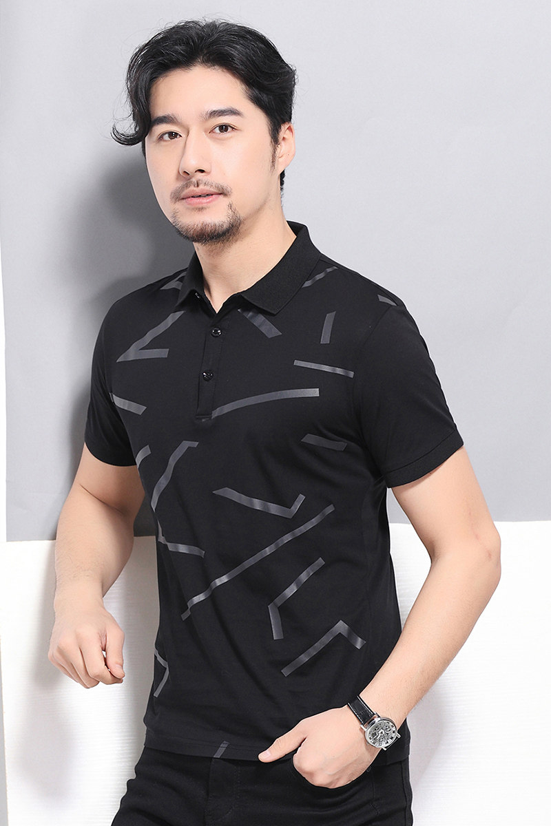 唯品会2019高档面料夏季青年休闲打底中年t恤韩版男士薄体恤男装