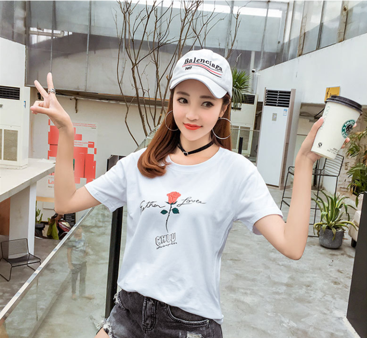 chic小清新一字肩短袖T恤女高腰露脐装短款甜