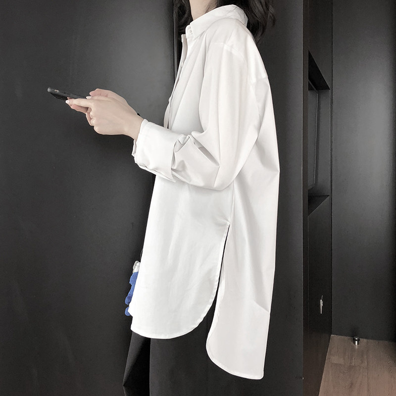 女衬衫中长款白色