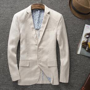 休闲西装男 亚麻