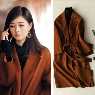 天天特价蒋欣明星同款双面呢羊毛大衣2017秋冬宽松中长款羊绒外套