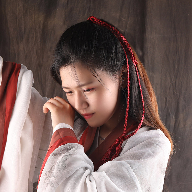 包邮 复古风发绳流苏头饰汉服古装腰带绑手发带日常