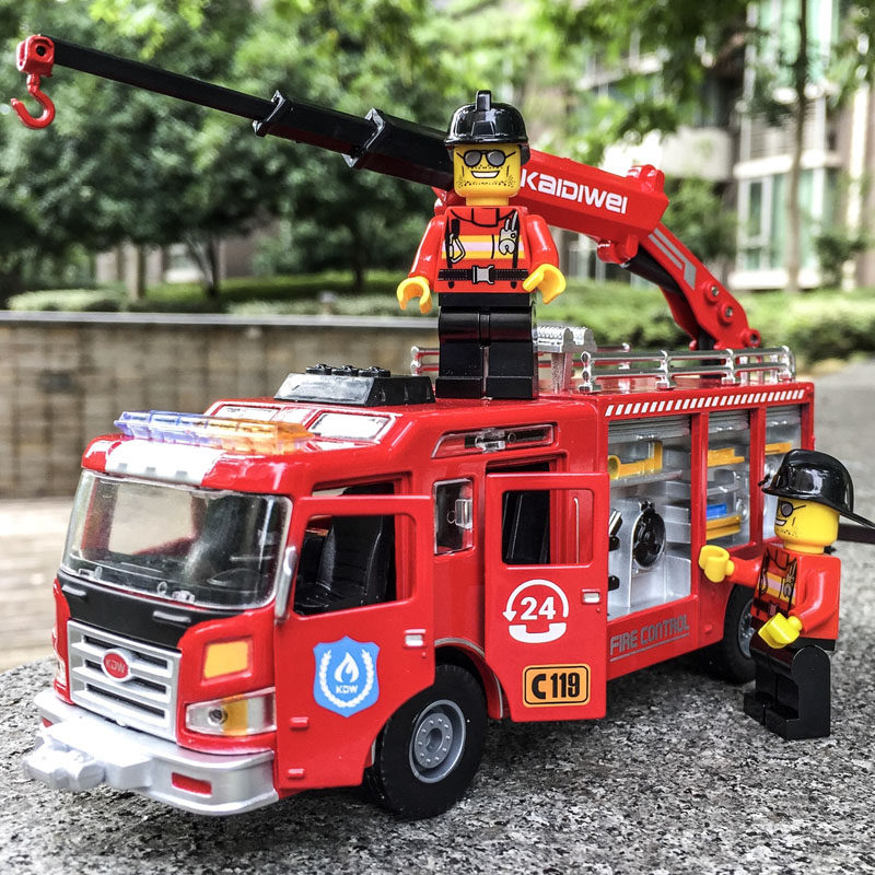 合金_仿真119抢险救援消防车汽车玩具车合金工程车模型男孩儿童小汽车