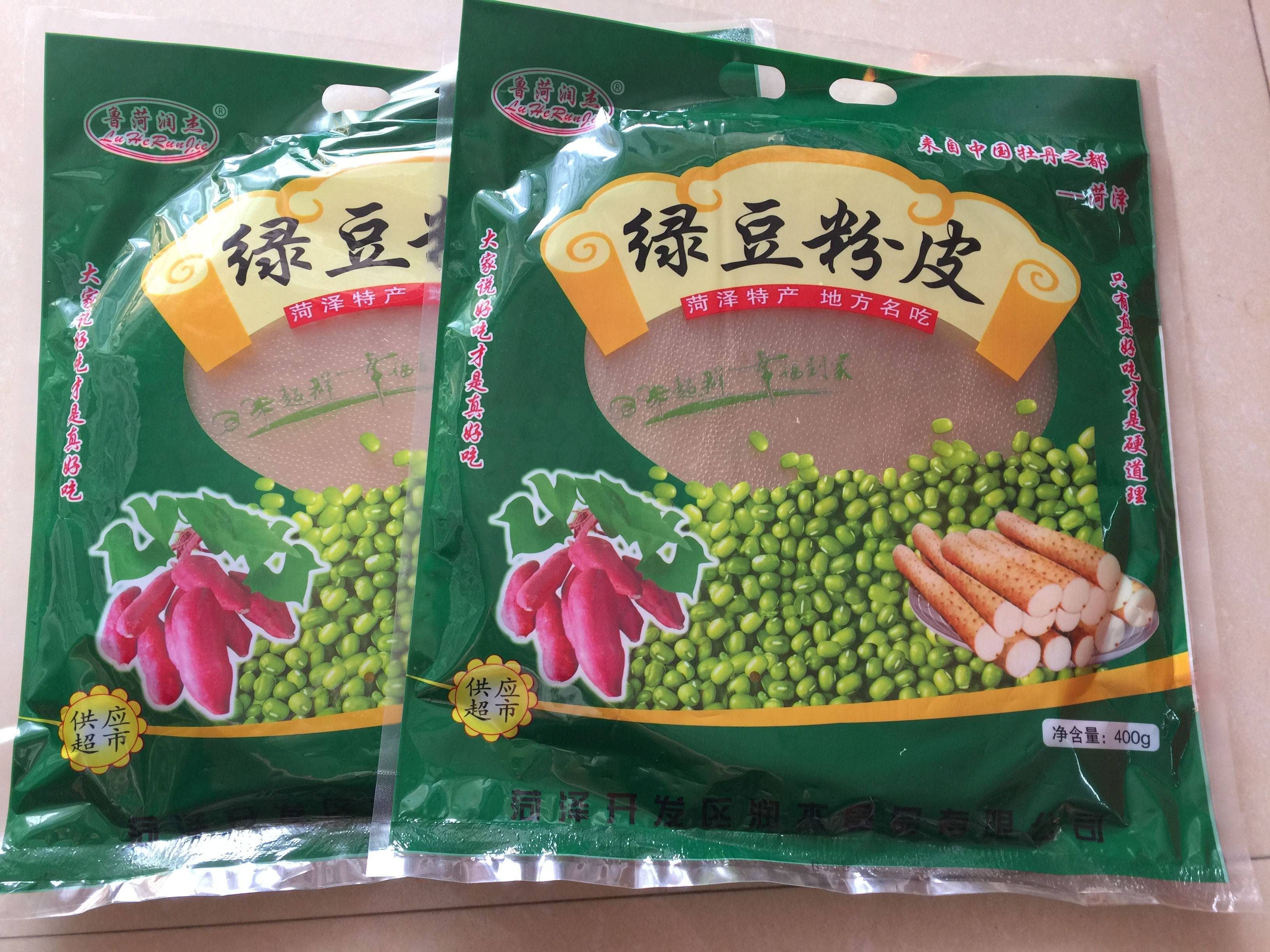 山东粉皮_山东菏泽特产润杰定陶 绿豆粉皮 400克袋装 炖肉凉拌 凉调