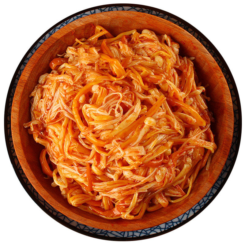 香辣金针菇杏鲍菇2250g麻辣泡椒红油开胃菜下