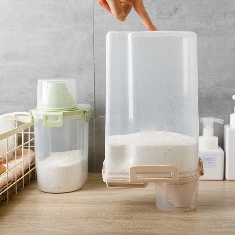 洗衣粉盒子 迷你_洗衣粉桶收纳桶有盖家用小号罐塑料装洗衣粉的盒子