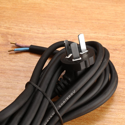 家用电源线二芯带三插头延长线大功率二插头排插排线插座线拖线板