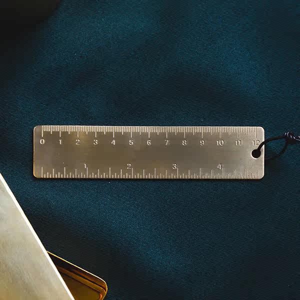 零选 台湾limiteria黄铜刻度12cm复古黄铜尺测量尺设计师文具用品