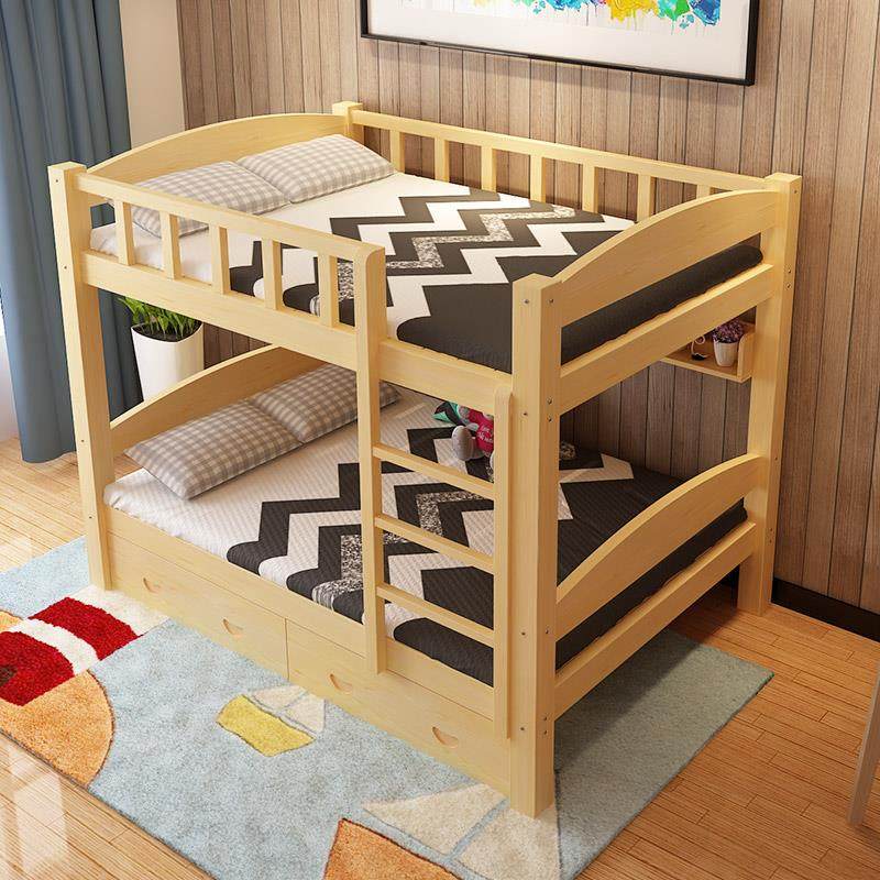 一折上下床 实木床 1_成人1扶梯上下床儿童硬板床木床二层床实木子床