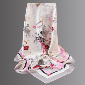 桑蚕丝薄丝巾女夏季薄款春秋百搭方巾2018新