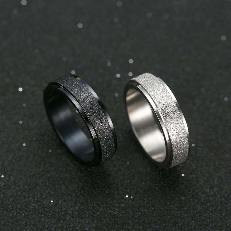 单身尾戒_黑色磨砂男士兄弟戒指男生个性情侣定制女生食指环单身尾戒