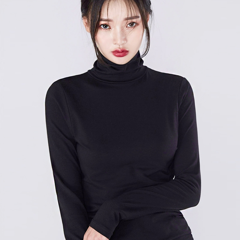 黑色高领打底衫女长袖秋冬装2018新款修身百