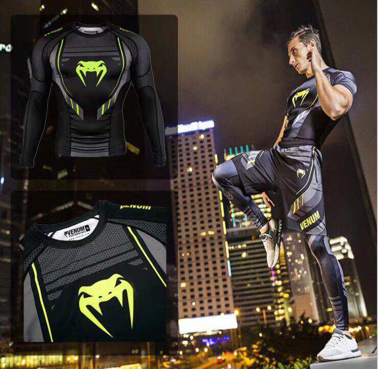 防磨衣_毒液紧身衣长短袖mma训练ufc格斗防磨衣运动健身套装t恤吸汗速