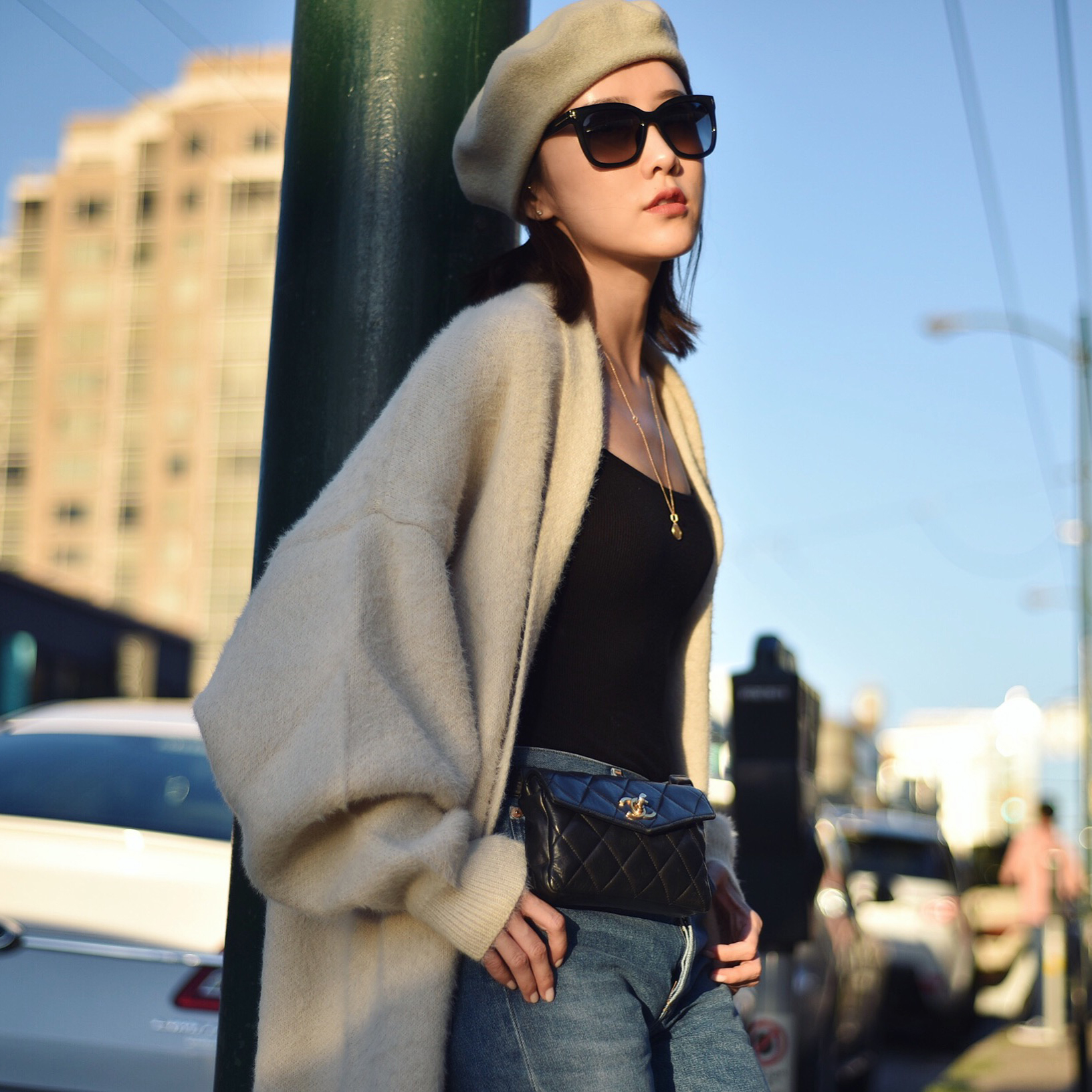 cds克洛奇自制2017秋冬女毛衣针织开衫中长款蝙蝠袖宽松加厚外套