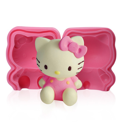 kitty猫模3d立体慕斯蛋糕模巧克力硅胶模火锅底料油模凯蒂猫