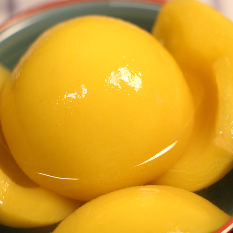 砀山黄桃罐头新鲜糖水果罐头对开大片韩文出口韩国整箱包邮425g*4