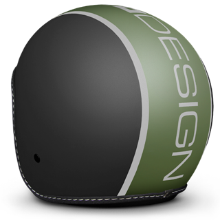 意大利momo头盔 复古哈雷机车摩托车半盔四分之三盔黑绿色街车盔