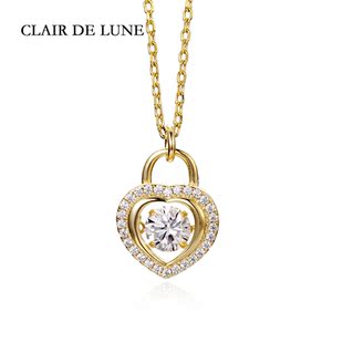 clair de lunelovelock 法国金色淡雅巴黎情人锁女士纯银项链