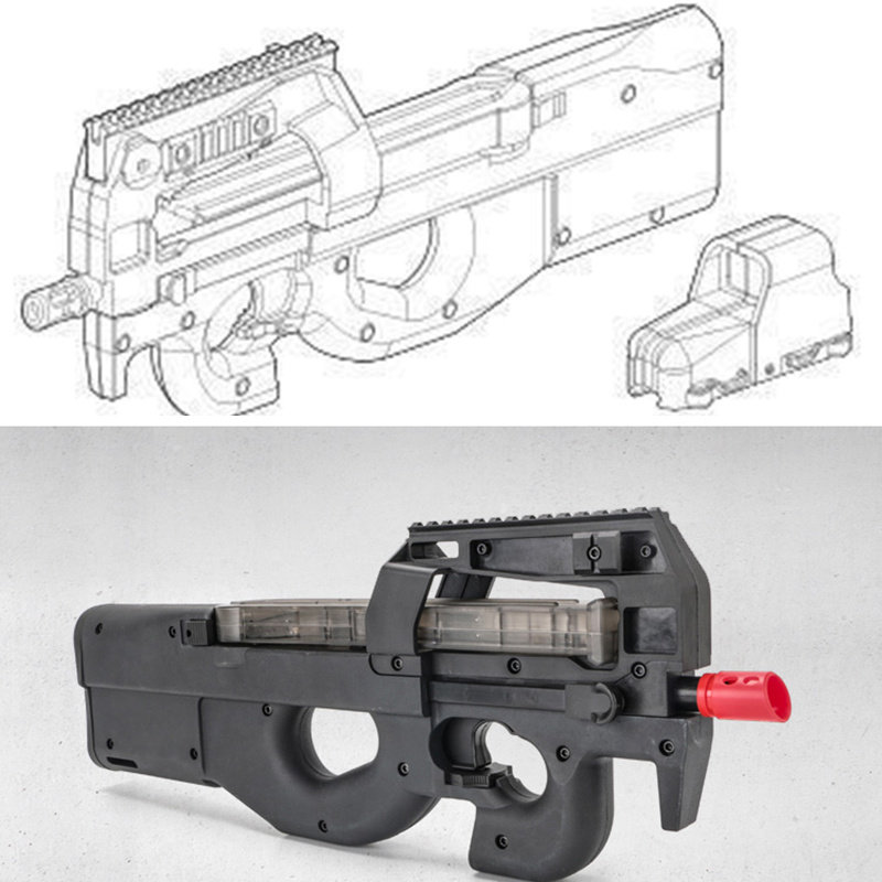 兵锋p90电动连发水弹枪吃鸡装备户外cs对战玩具枪成人版尼龙全比