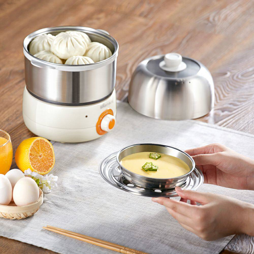 小熊煮蛋器蒸蛋器自动断电家用双层早餐煎蛋器蒸鸡蛋羹不锈钢定时