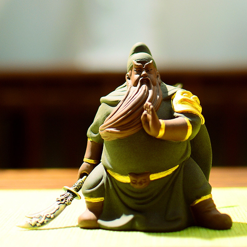 关羽摆件小_三国人物公仔关羽小 纯手工玩偶关公像 创意家居汽车摆件