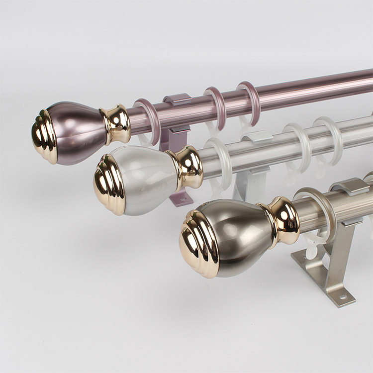 平面静音双杆伸缩杆固定托架双层简易配件全卧室型式支架窗帘杆