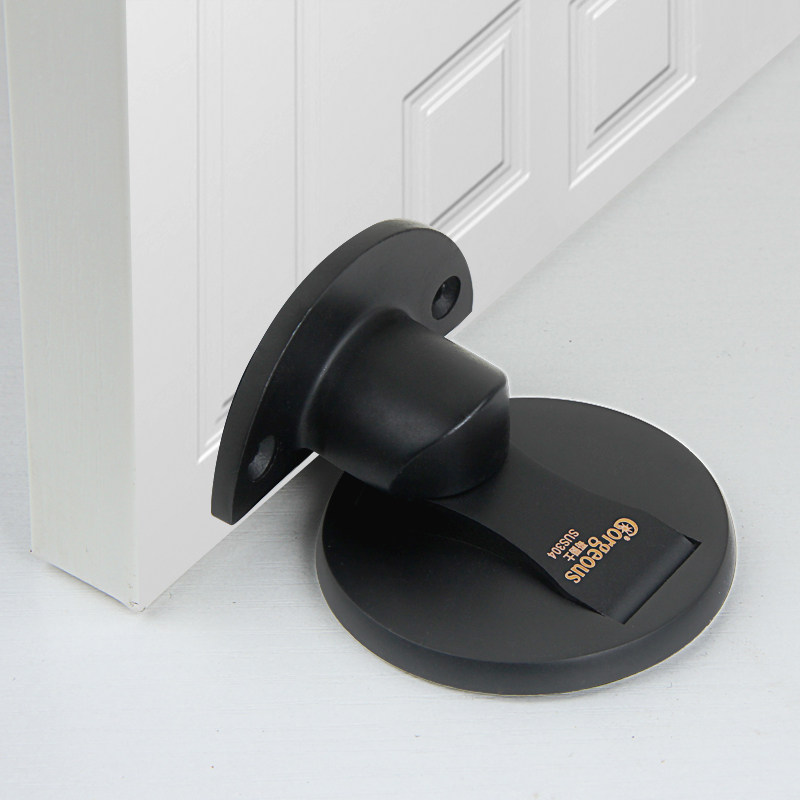 哥爵士精铸304不锈钢免打孔门吸隐形地吸强磁卫生间防撞门碰墙吸