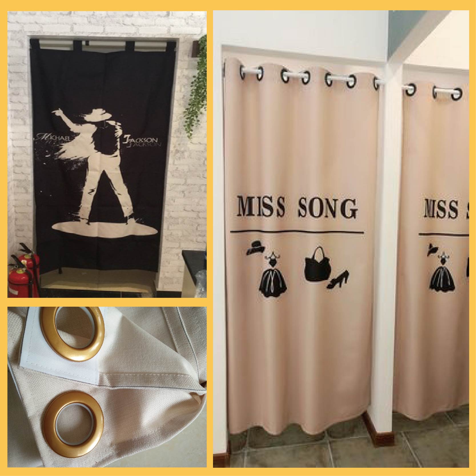 试衣间门帘定制做个性服装店衣帽间帘子棉麻布艺更衣室衣柜隔断帘