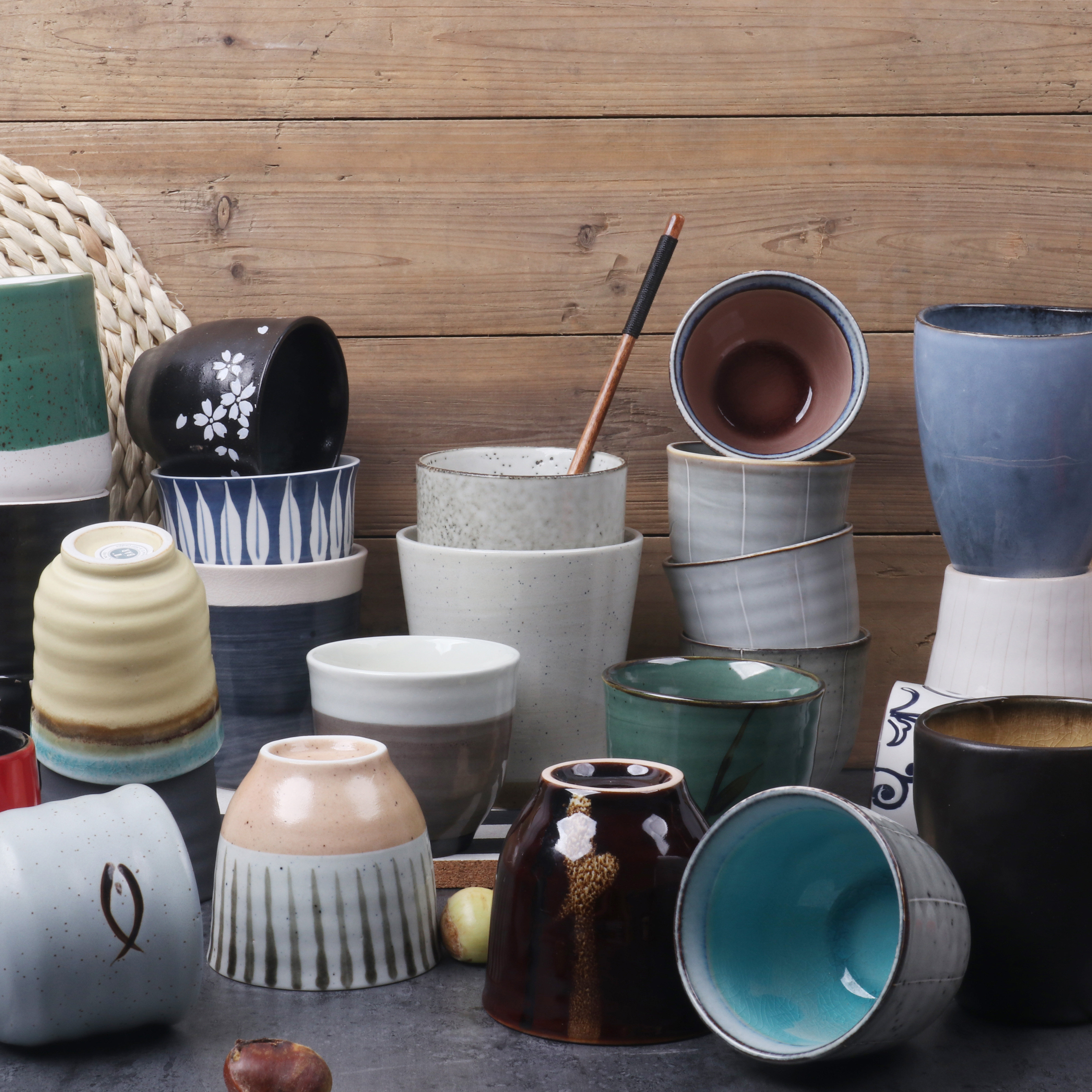 日式创意汤吞杯 复古冰裂陶瓷小茶杯 主人杯 小汤杯 无把杯饮水杯