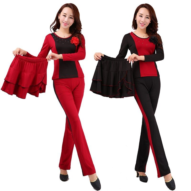 广场舞服装新款套装 短袖上衣夏季跳舞裙子女