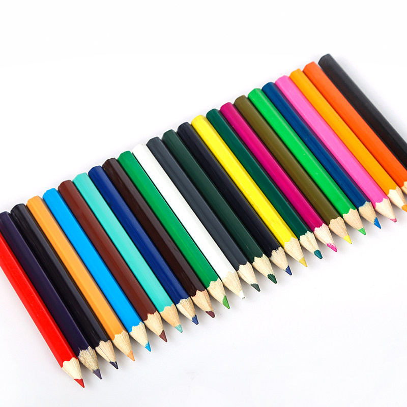 儿童画画油性六角笔彩色铅笔套装小学生用24色手绘专业初学者筒装