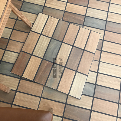 肯德基仿古砖木纹砖600x600地板砖地砖 客厅厨房卫生间防滑瓷砖