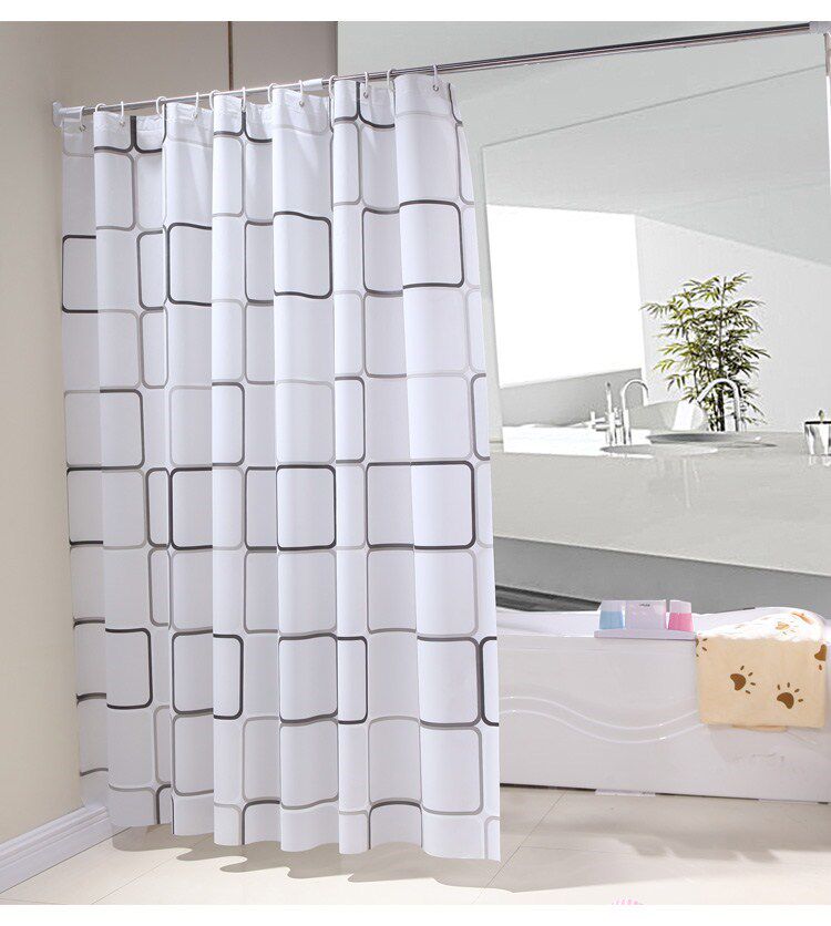 卫浴帘防水帘浴室隔离免打孔卫生间浴帘杆套装隔断洗澡直杆形伸缩