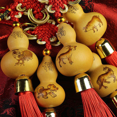 念慈阁开光风水生肖文玩手捻天然小葫芦中国结挂件福禄安康平安