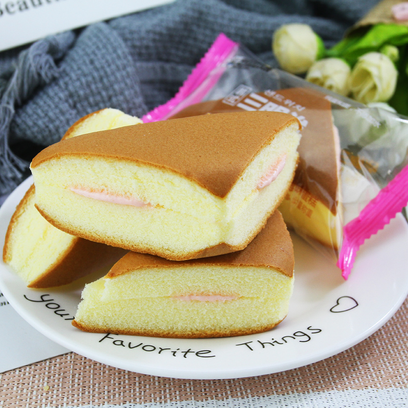 夹心面包 三明治 西式_巴比熊西式奶香蒸蛋糕三明治面包早餐整箱蛋糕