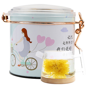 包邮!黄金菊花茶金丝皇菊黄金蕊一朵一杯黄金大菊花茶