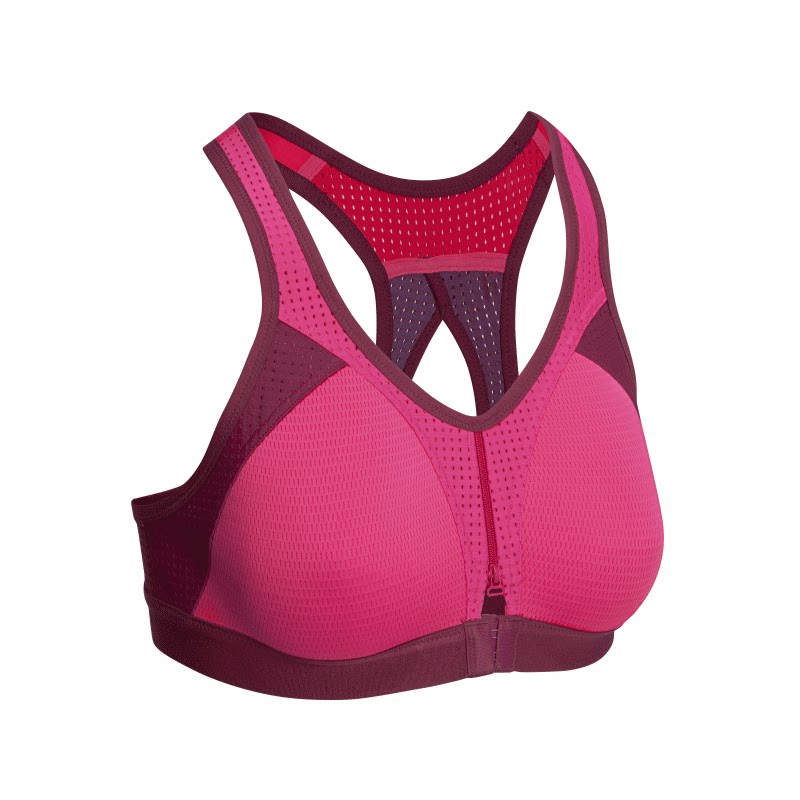 迪卡侬运动内衣女速干健身跑步文胸大胸缓震拉链